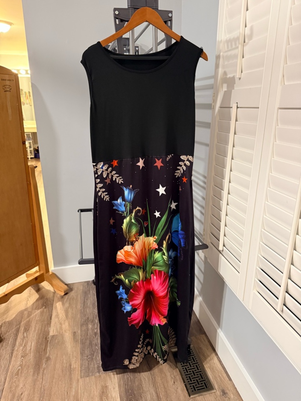 Black Floral Sleeveless Maxi Dress - Elegant Women's Summer Dress